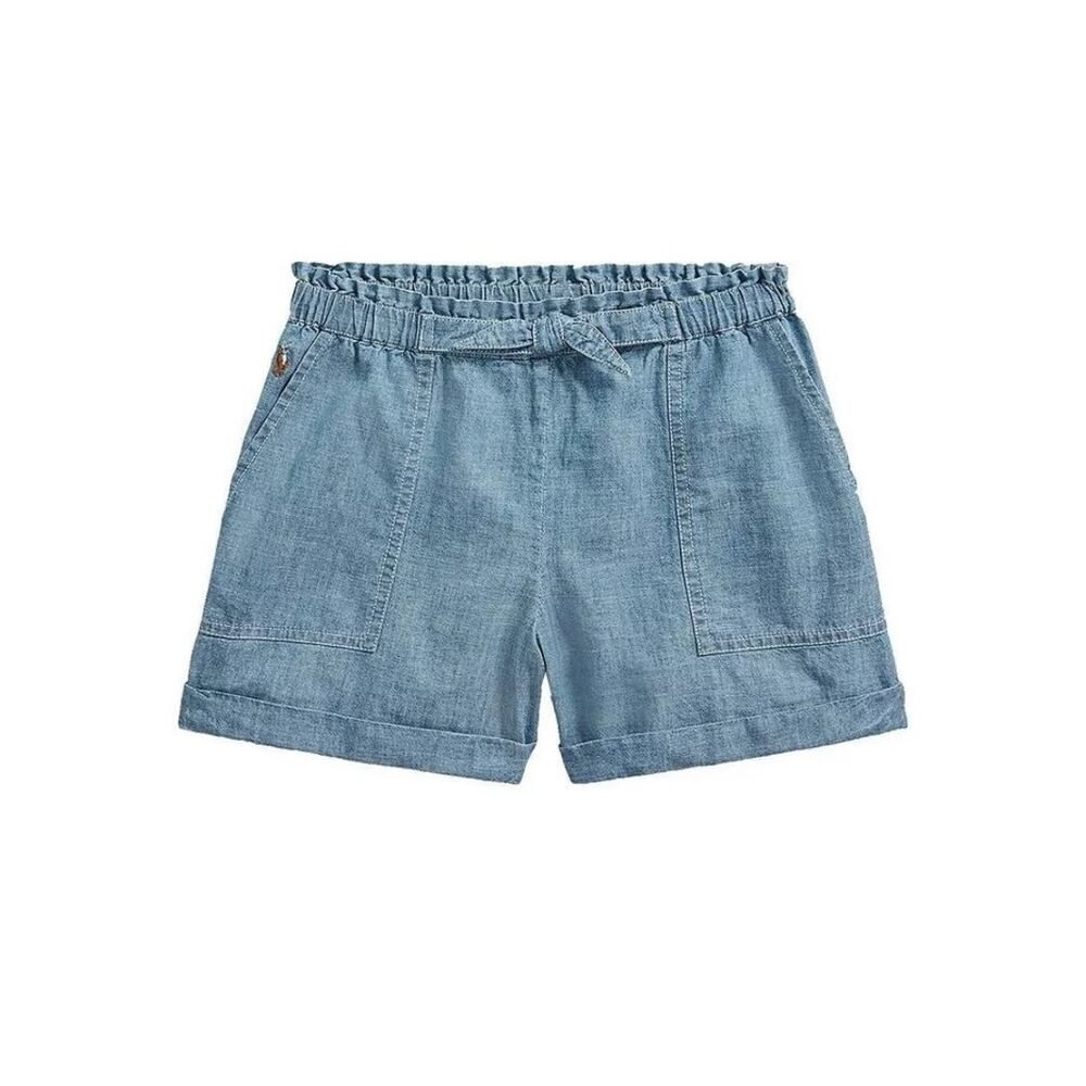 Polo Ralph Lauren Girls Watch Hill Indigo Blue Shorts With Bow Front Size 6X